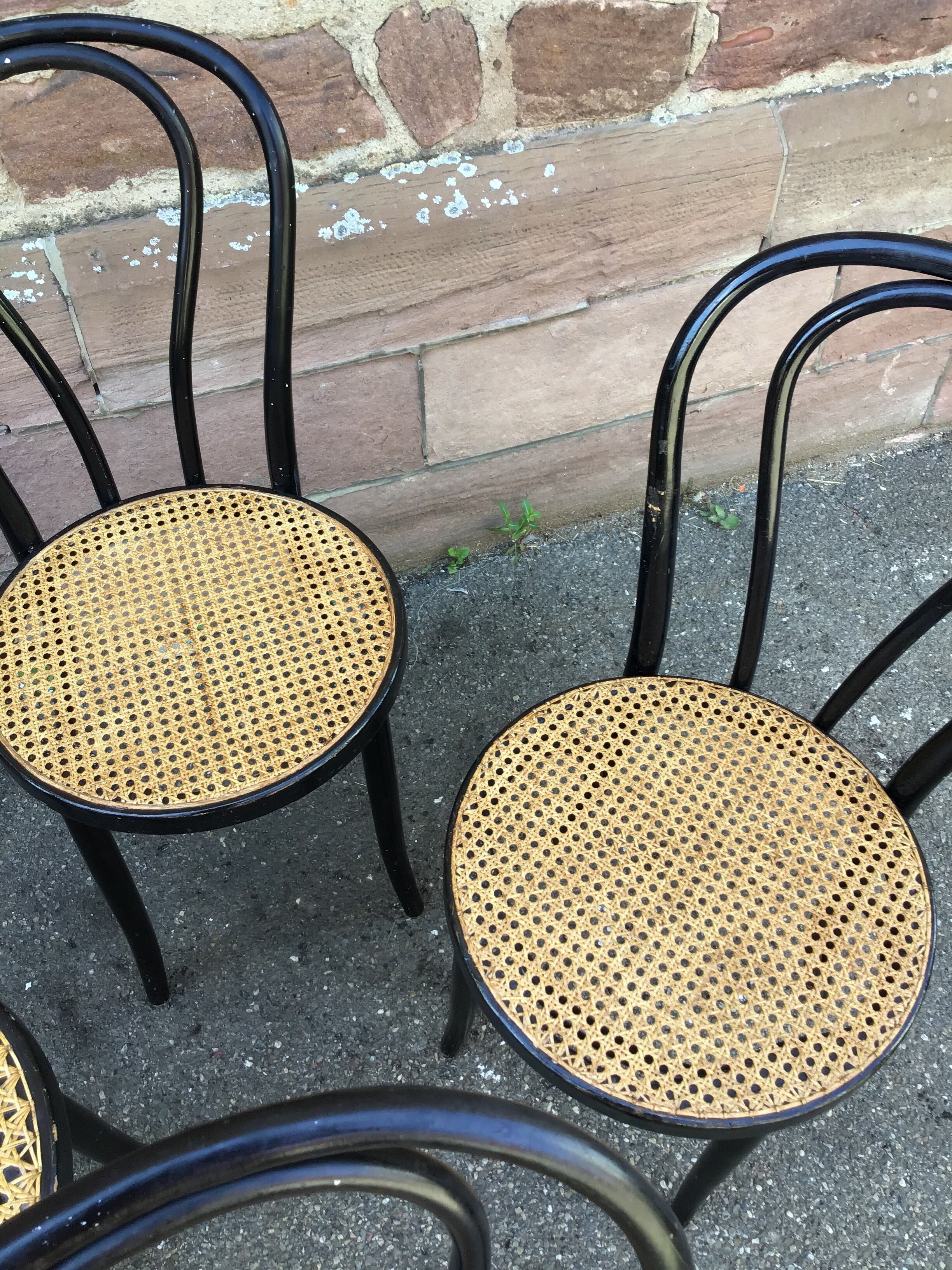 4 Viennese chairs curved wood Tuna blackened wood