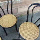 4 Viennese chairs curved wood Tuna blackened wood