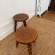 Pair of twisted wooden tripod stools