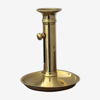 Vintage brass candle holder and push button