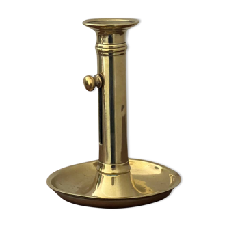 Vintage brass candle holder and push button