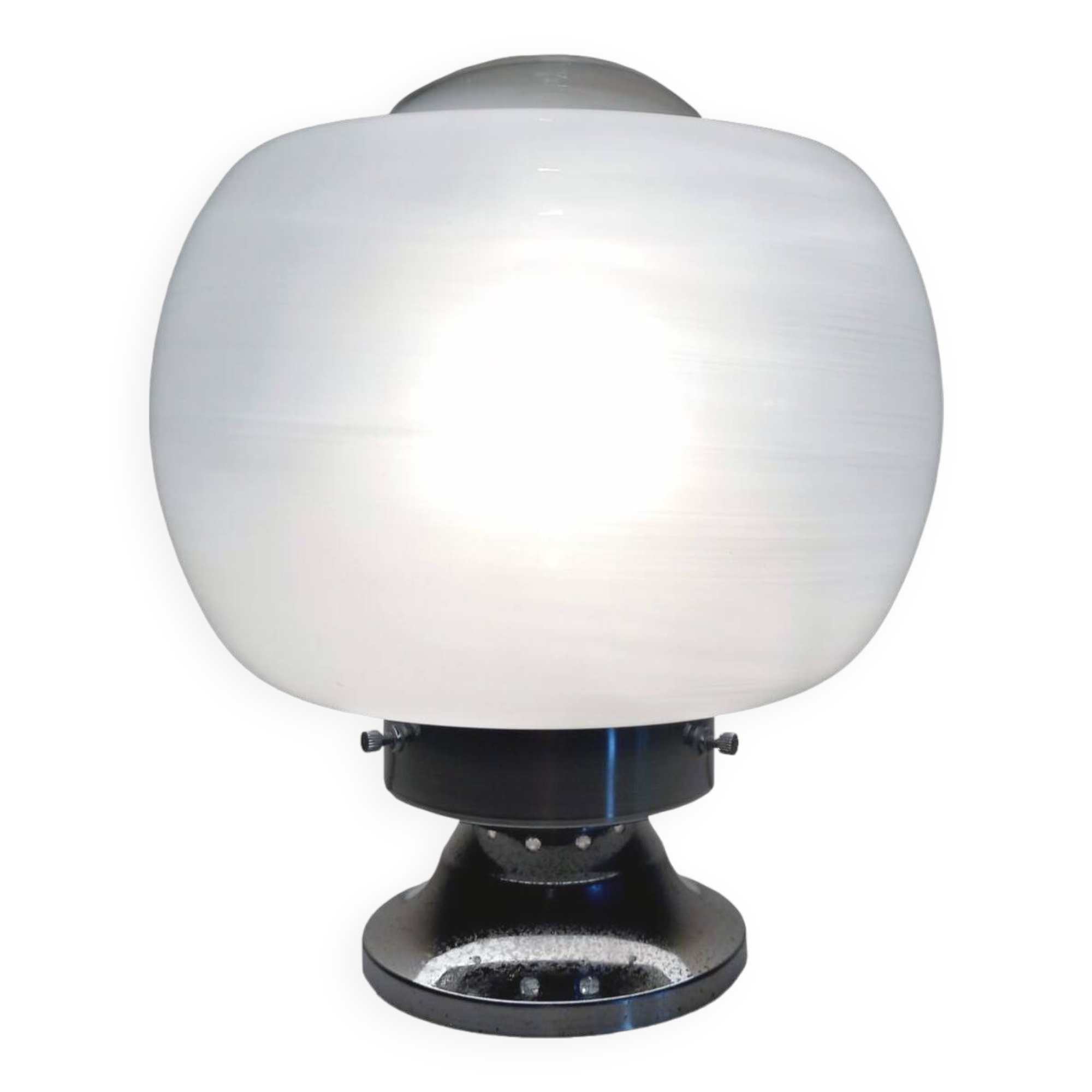 Vintage Table Lamp • Steel & Glass • Murano • Space Age • 1970