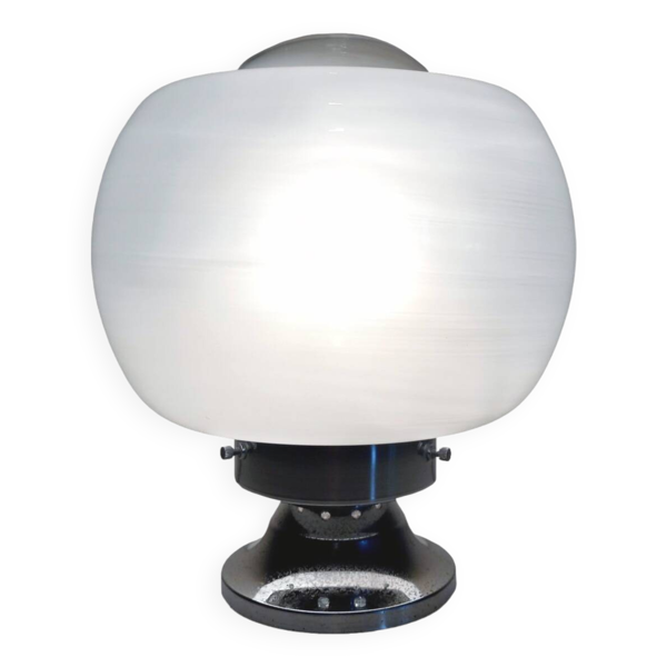 Lampe de Table Vintage • Acier & Verre • Murano • Space Age • 1970