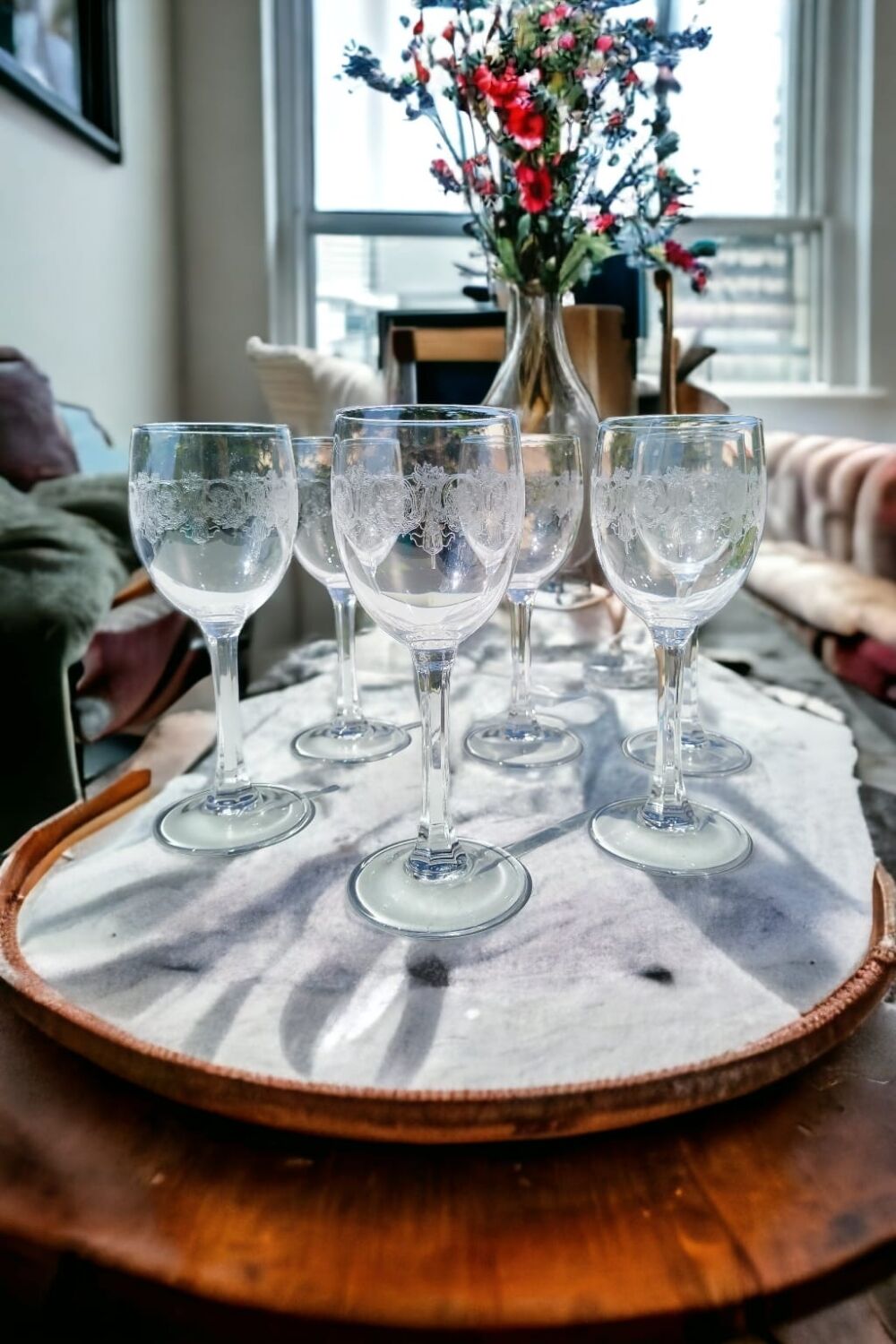 Set of 6 crystal glasses
