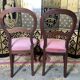 Suite de 6 chaises Louis Philippe velours roses