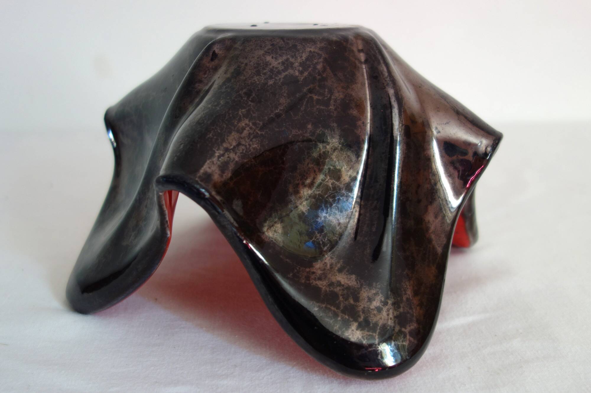 Ceramic handkerchief pocket empty vase from the 50s/60s France