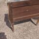 Antique commode in marquetry in the Louis XV style with a marble top.