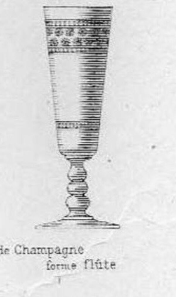 11 Flûtes À Champagne En Cristal Baccarat modèle 4770 catalogue 1907