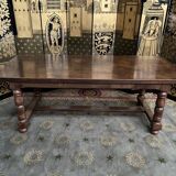 Louis XIII style farmhouse table solid oak + 2 extensions