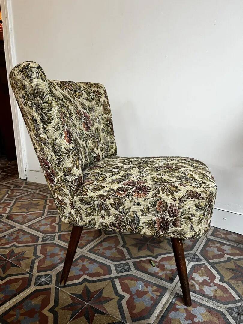 Fauteuil cocktail - tissu fleuri