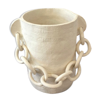 White chain vase - Cassandre Bouilly