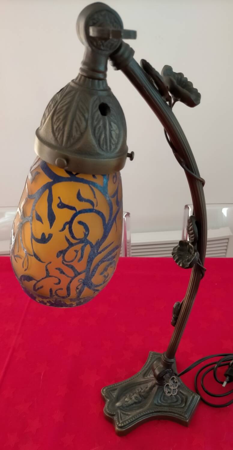 Articulated glass paste lamp, Art Nouveau