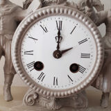 Chimney pendulum, clock, patinated