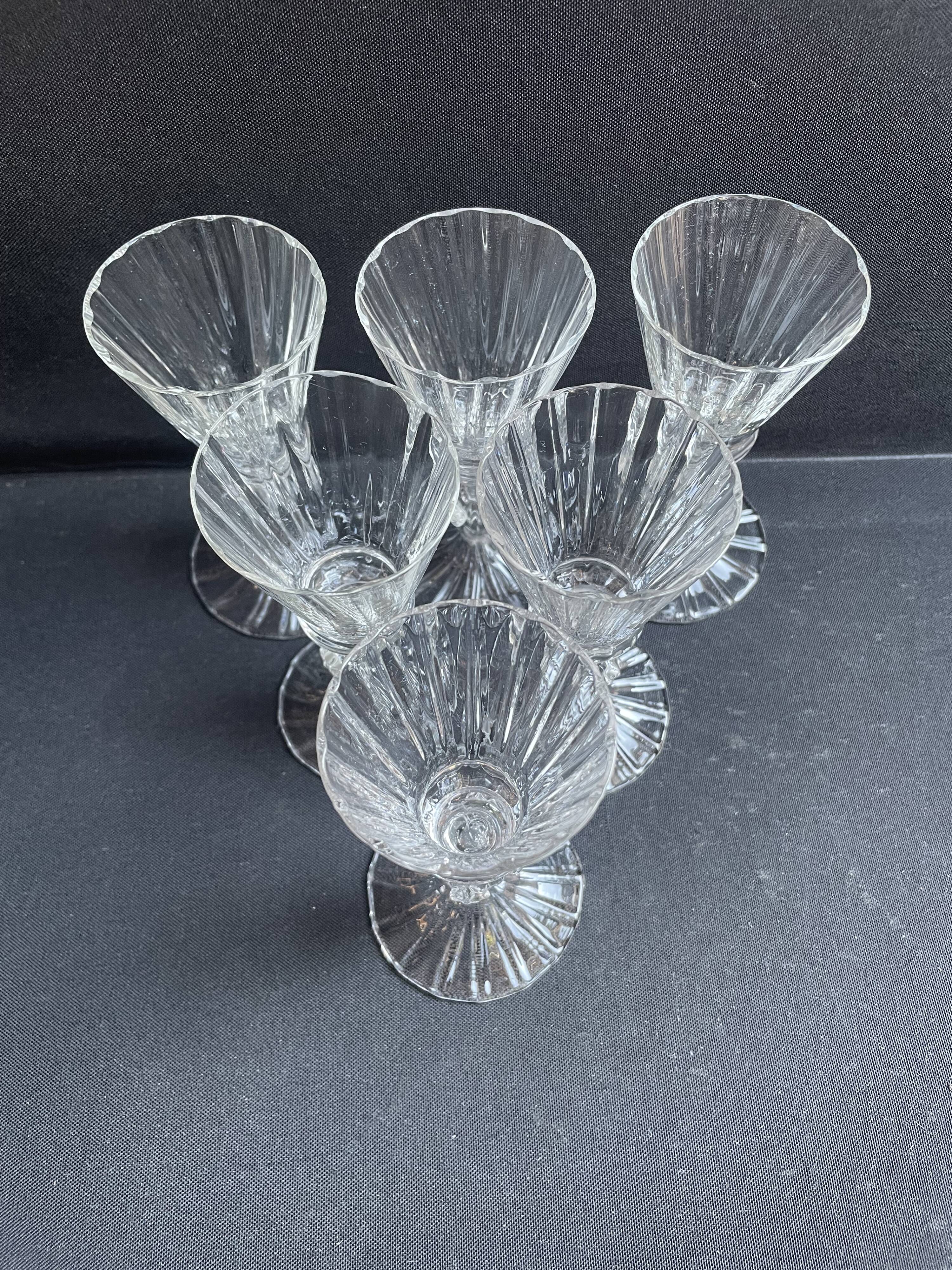 6 Daum Florentine service glasses – late 19th century