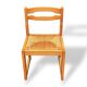 Suite de 4 chaises traîneau en orme et paille Maison Regain