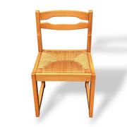 Set of 4 sleigh chairs in elm and straw Maison Regain
