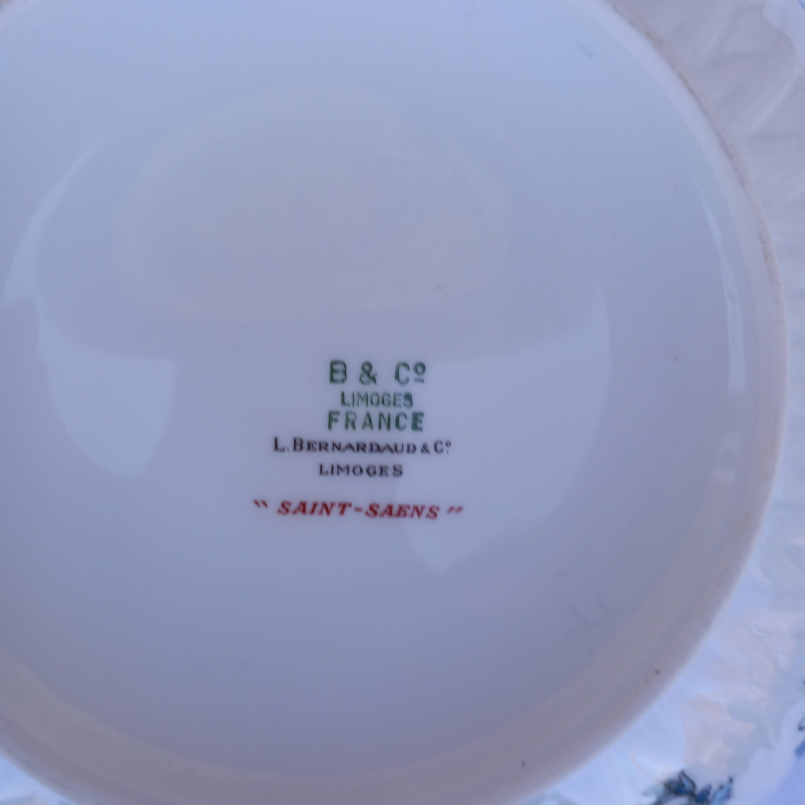 Saladier porcelaine Limoges Bernardaud- Modèle Saint Saens - Années 70