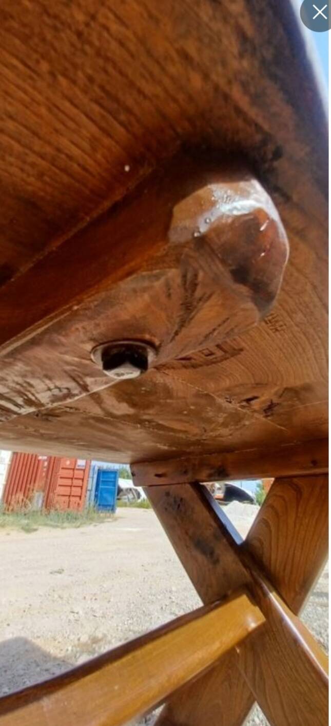 Large old solid oak monastery table