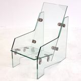 Rare design chair made entirely of tempered glass