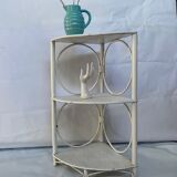 White rattan angle shelf