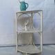 White rattan angle shelf
