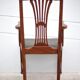 Fauteuil Art nouveau fauteuil bois avec assise cuir vert, pieds guimard style, salon, bibliothèque