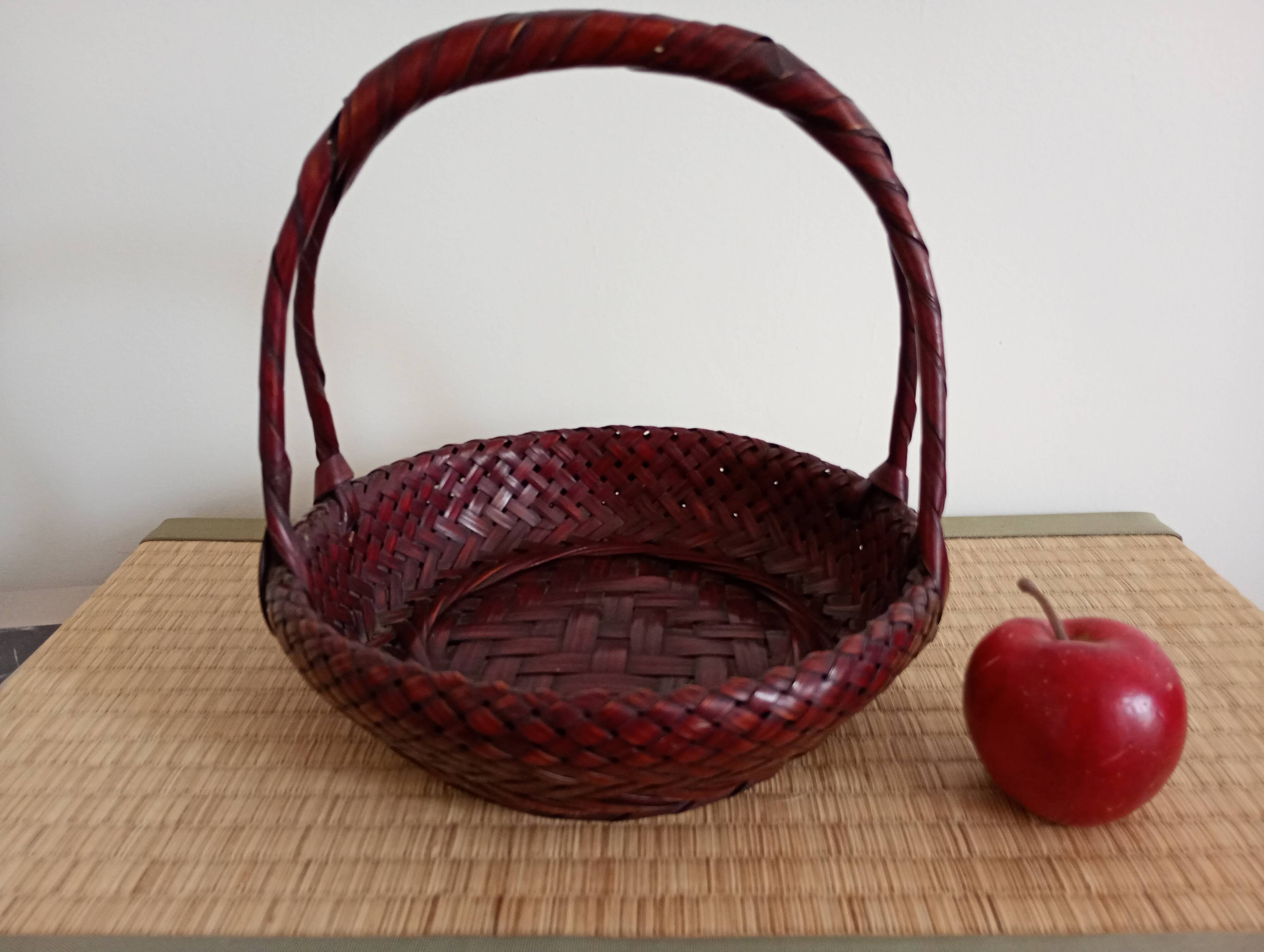 Japanese woven bamboo basket. Ikebana