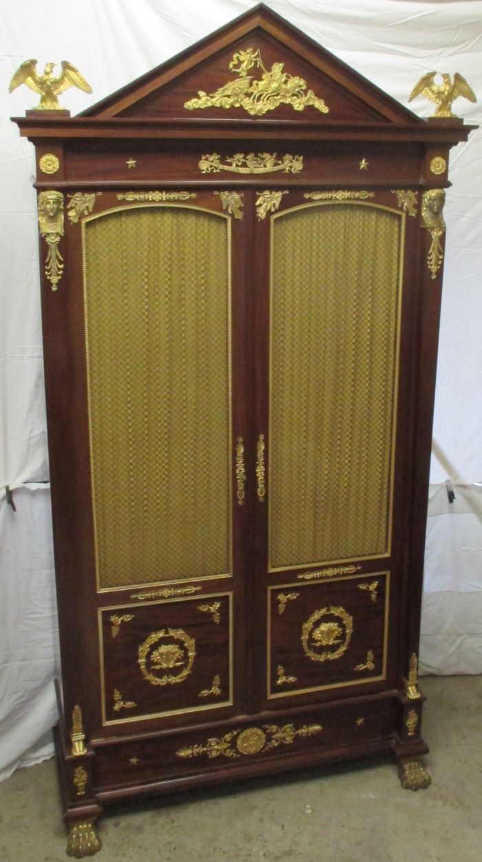 Acajou Library of Cuba Scd Empire decorated with 50 gilded bronzes