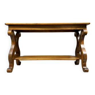 large Charles X style console table in walnut