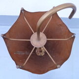Hammered copper umbrella stand and brass