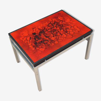 Glass coffee table, Danish design, 1970s, designer: Jean Rene