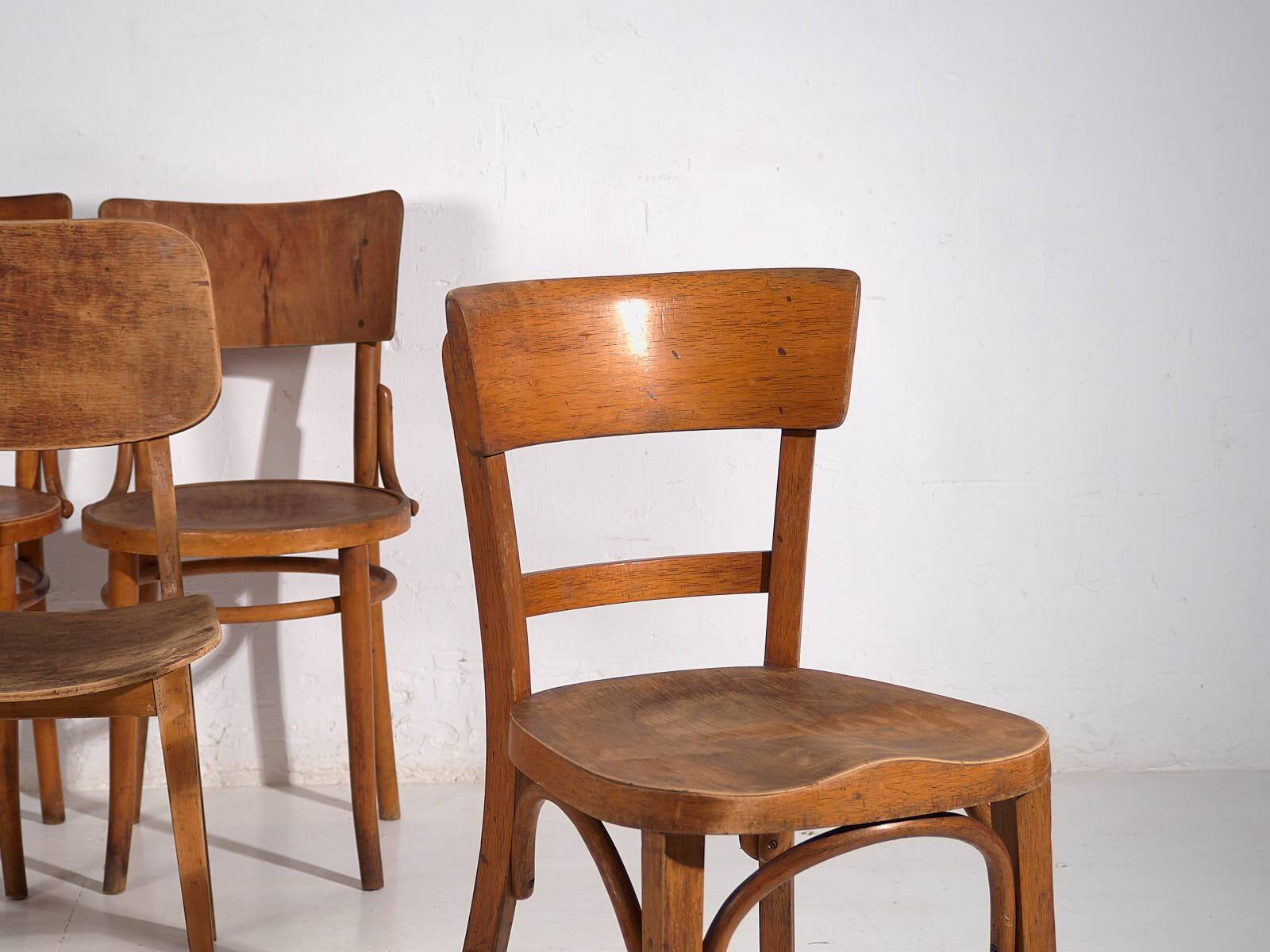 Vintage Thonet Chairs (c.1950). Set of 4 pieces #7