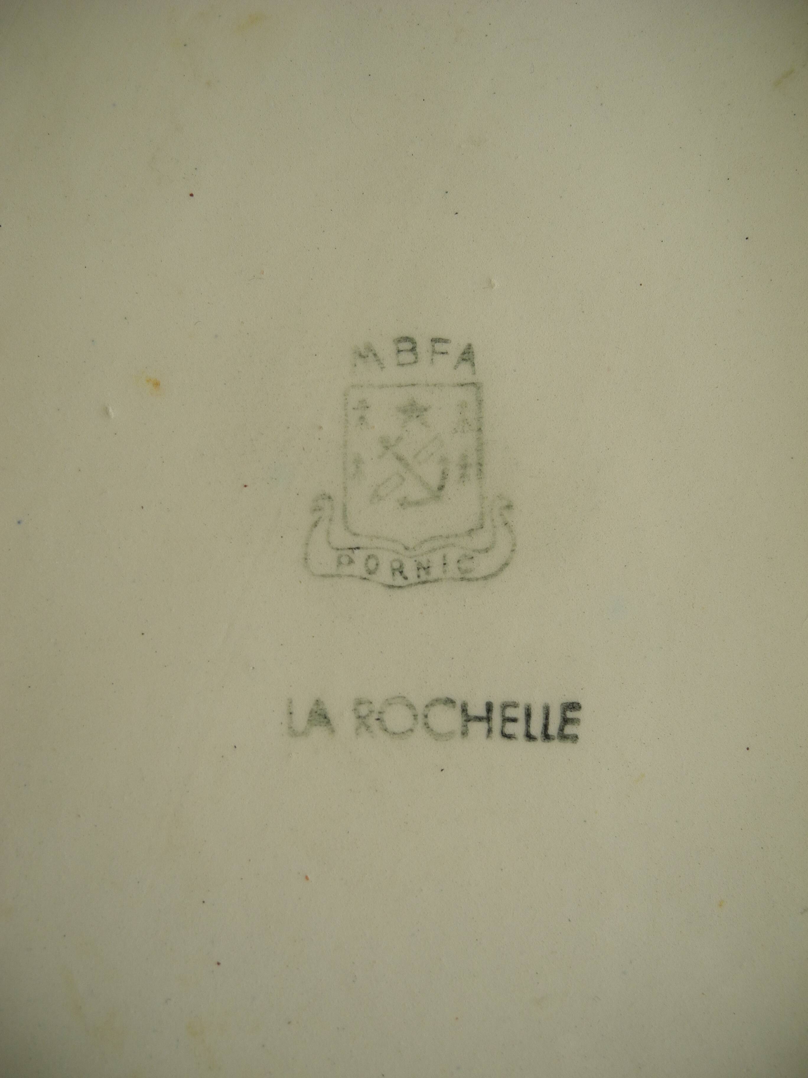 antique earthenware trivet from Pornic La Rochelle, vintage table trivet
