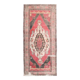 4x10 red & beige wool vintage rug 140x301cm