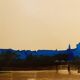 Signed watercolour painting in two colours "Twilight over Venice"