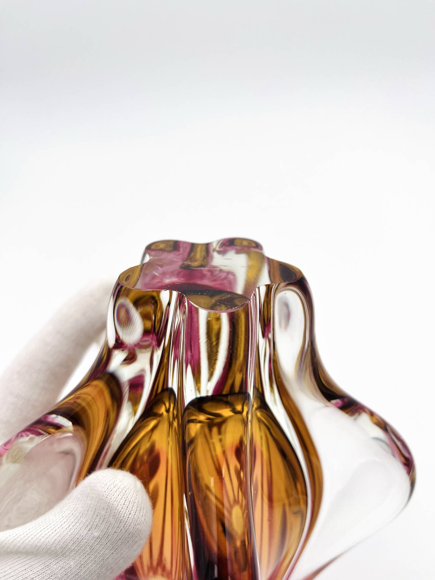 Organic Vase - Sommerso - Josef Hospodka - Bohemian Crystal - Circa 60
