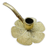 Antique brass cellar rat candle holder