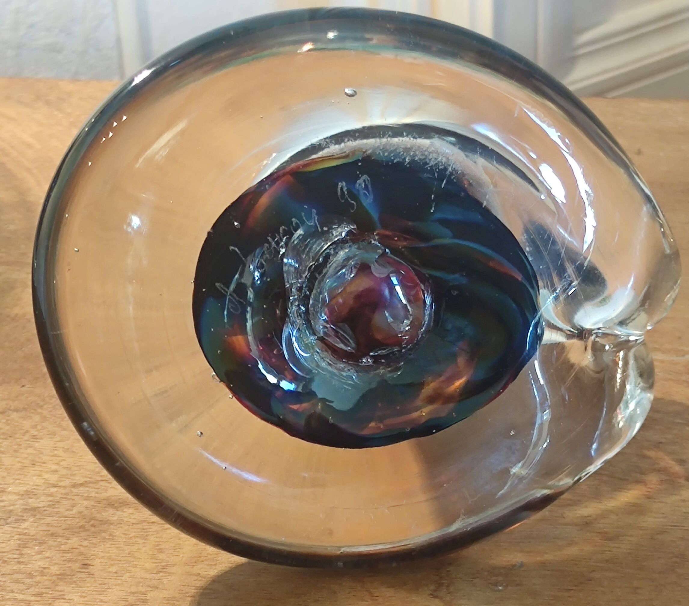 Vintage candle holder, glass paste