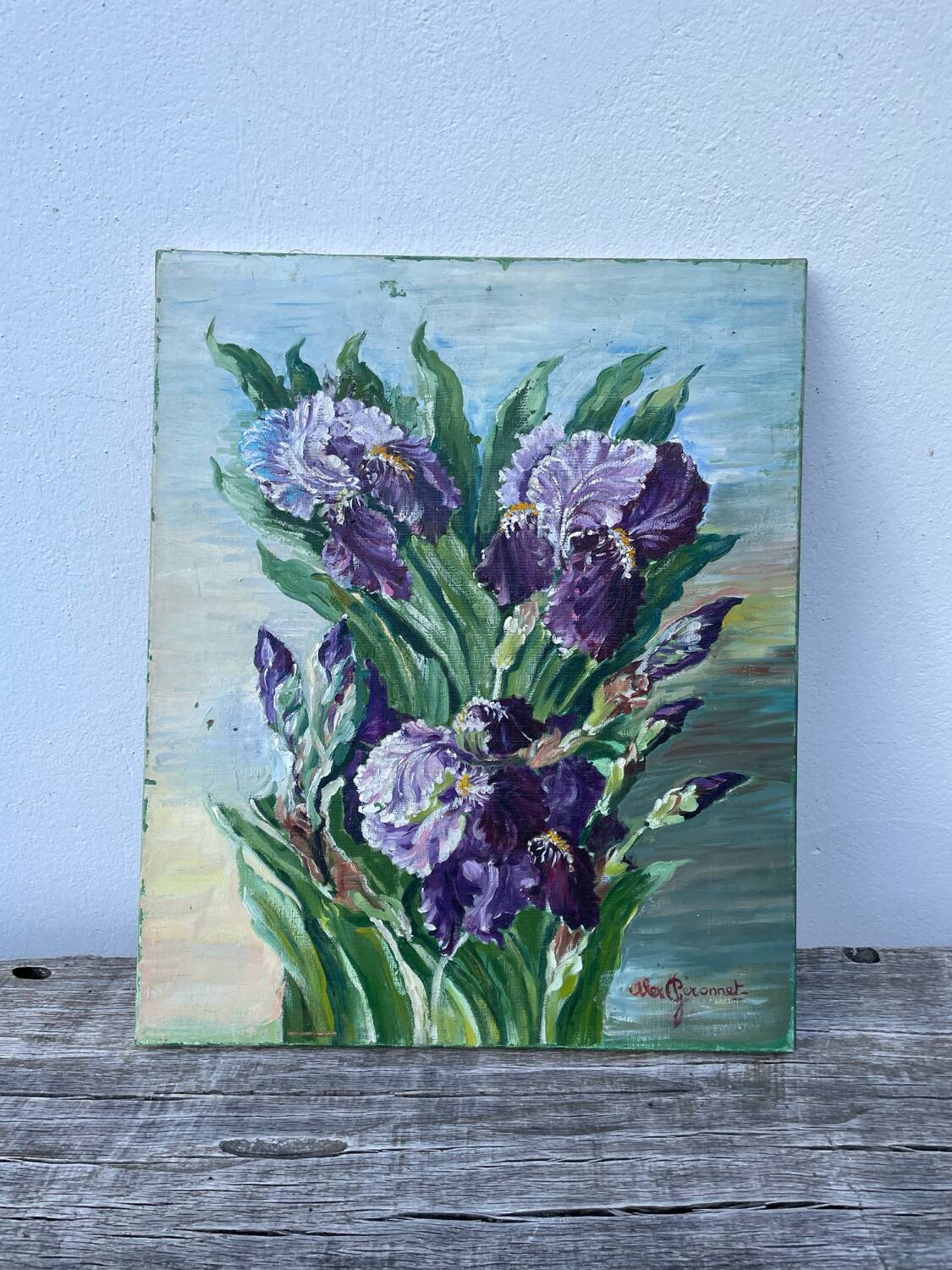 Bouquet of flowers old painting