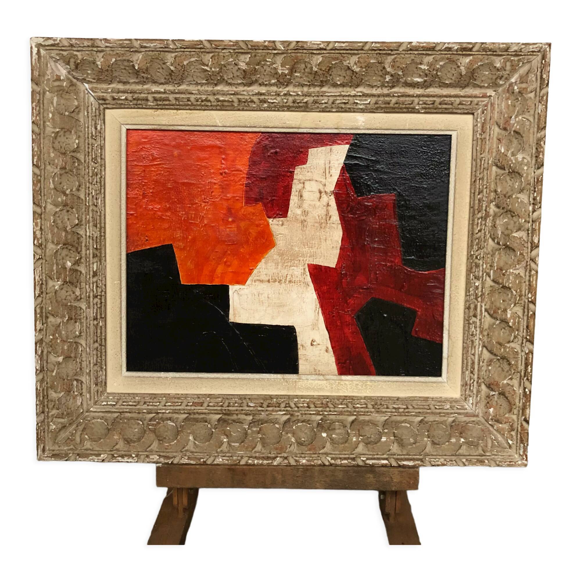 Framed abstract painting