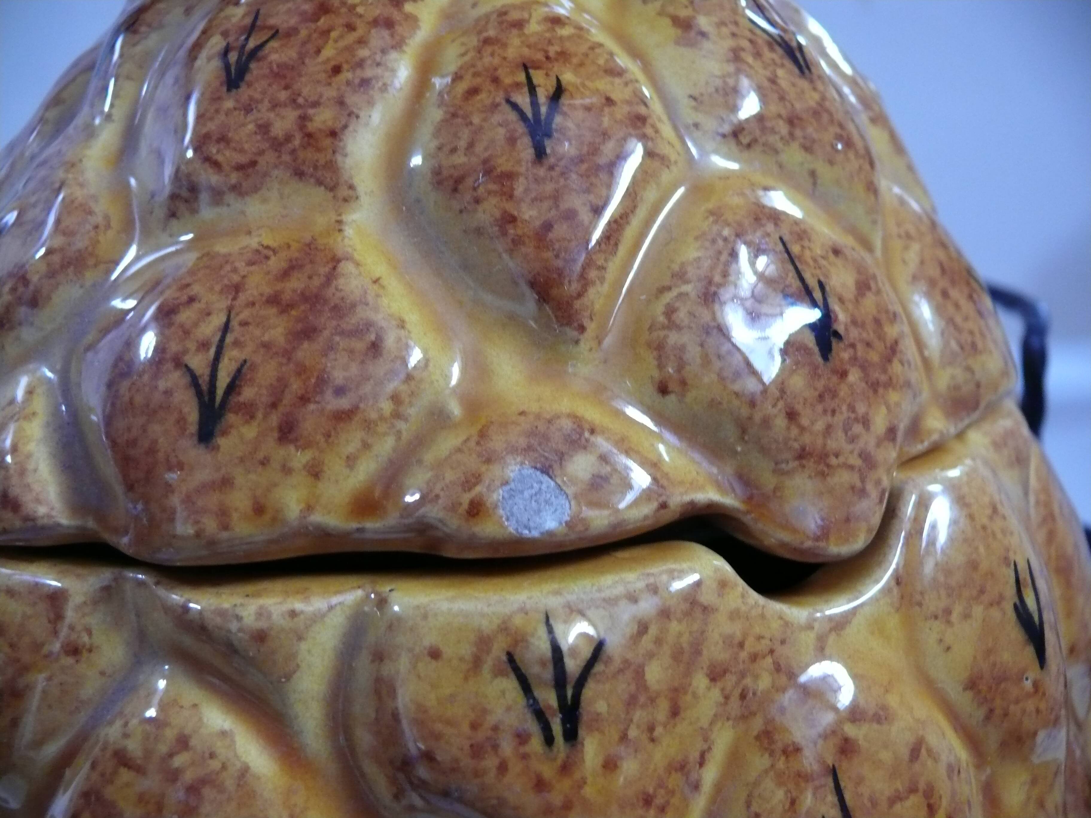 Pineapple-shaped punch set in Vallauris ceramic.