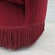 1960s, Danish 3-seater curved sofa, red furniture velour