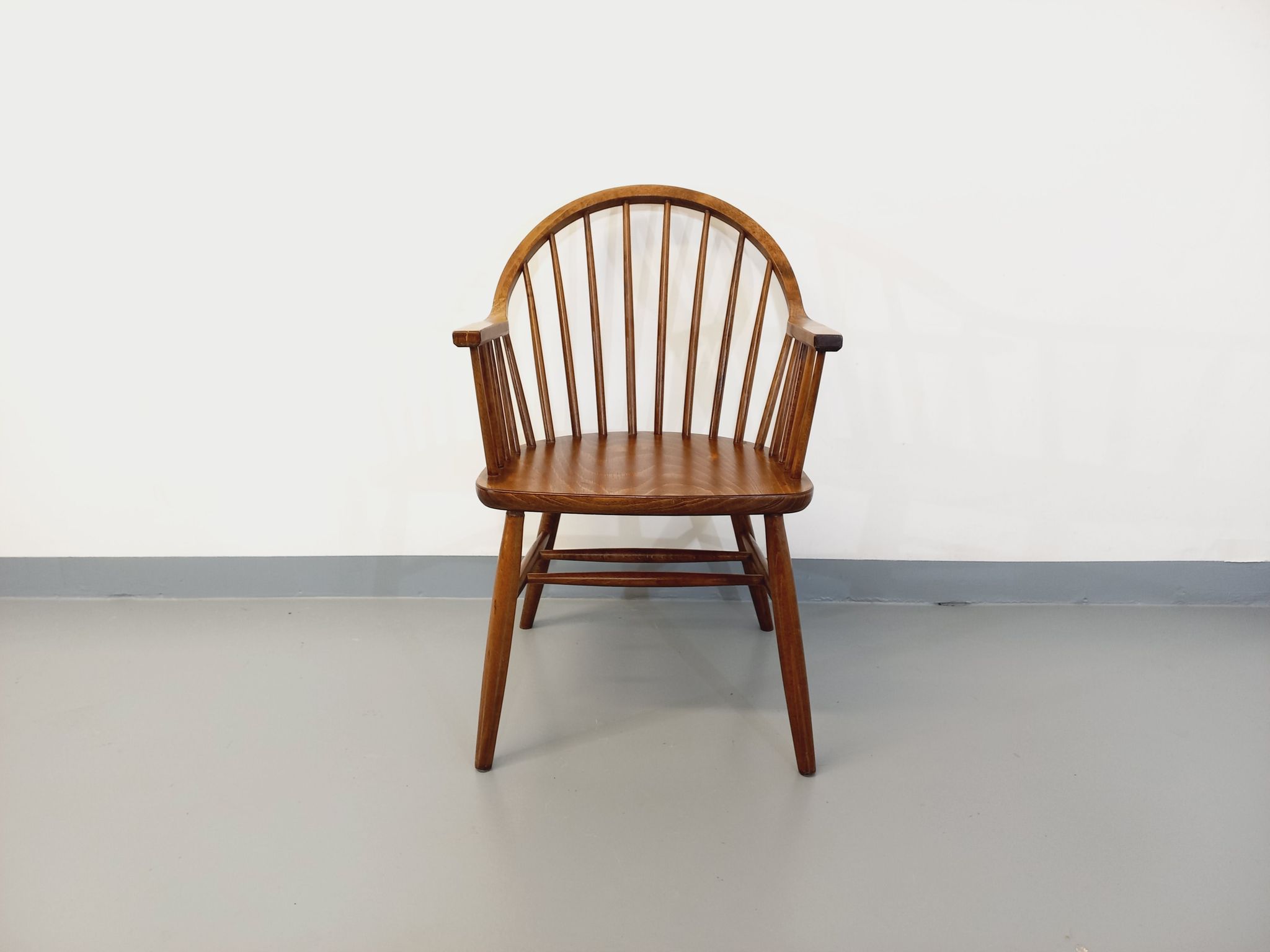 Baumann vintage Bridge Western fan armchair in wood from the 70s