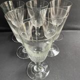 6 large blown and cut glasses from the 19th century