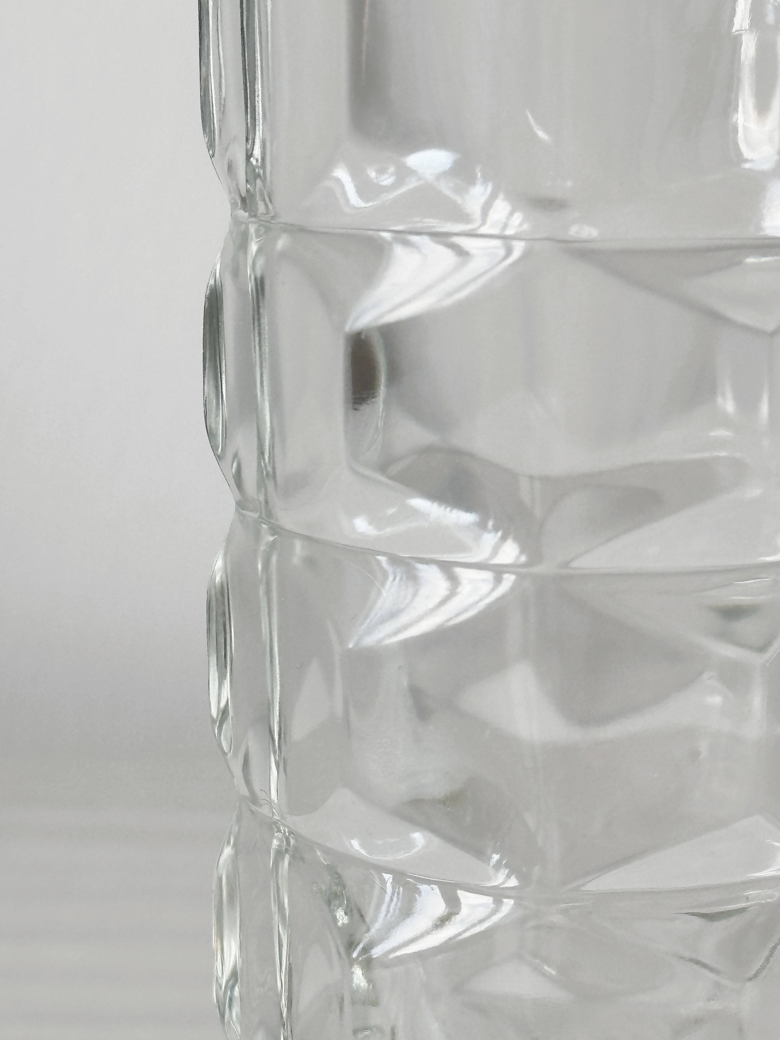 Thick glass vase.