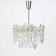 1 of 2 large ice glass chandeliers by Murano, Kalmar, Austria, 1960s