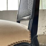 Set of 4 black lacquer chairs
