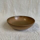 Longchamp glazed stoneware salad bowl, dating from the 1970s, in brown tones