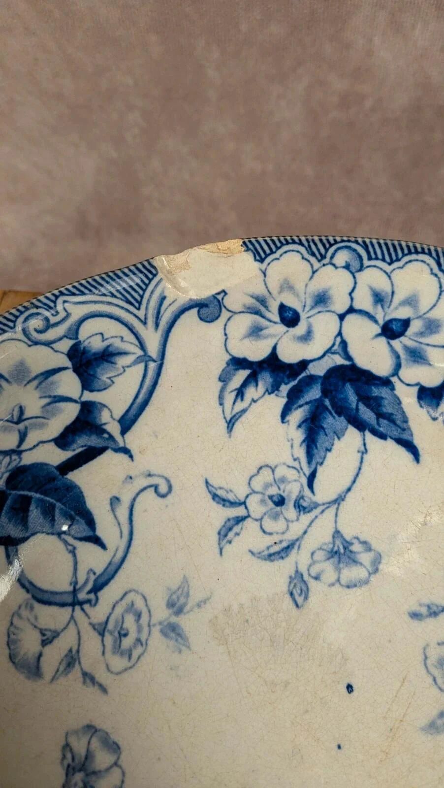 Antique compote dish Creil & Montereau – Flora model –