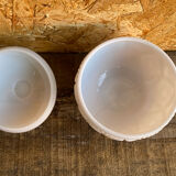 Vintage White Opaline Ball Box #C894